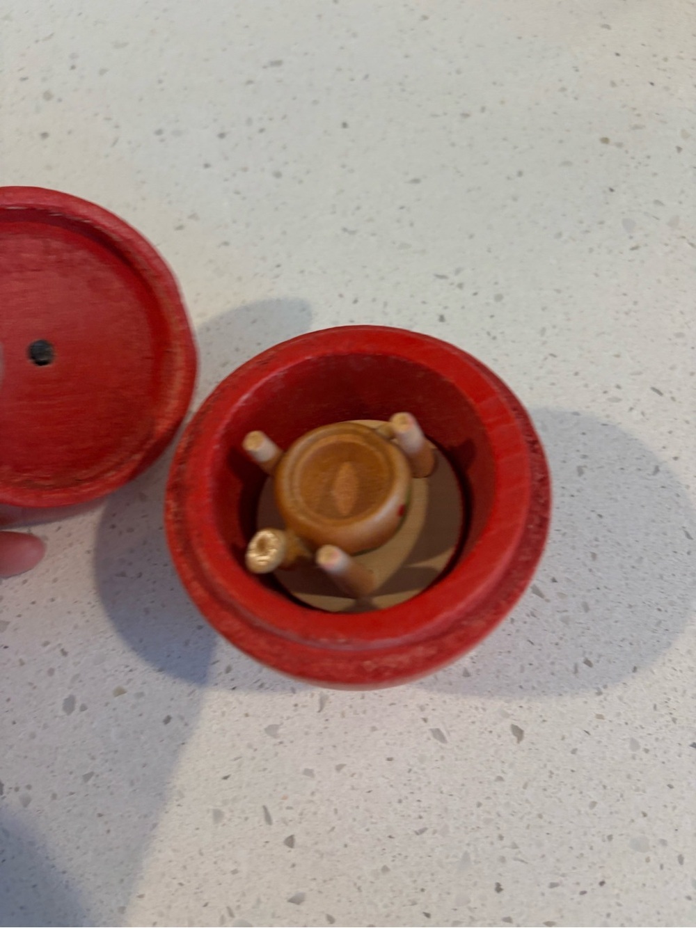 Wooden Red & Yellow Toy Apple - Picture 5 of 6
